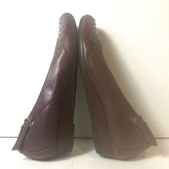 Indigo by Clarks Burgundy Leather Slip On Ballet Flats Womens 8 M Comfort Casual - Picture 5 of 14